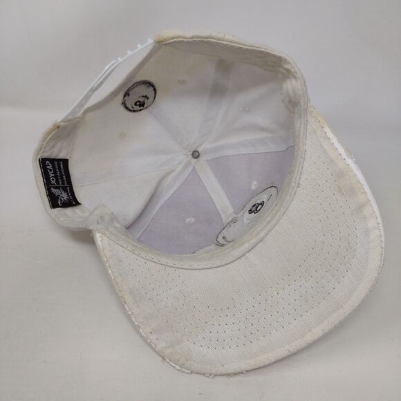 8 Ball Snapback Hat White One Size Adjustable Embroidered 6 Panel Joy Cap - Picture 6 of 8